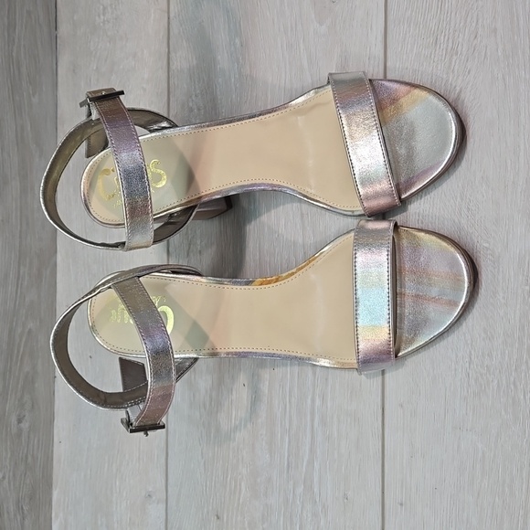 Circus By Sam Edelman Esther Metallic Ankle Heels Sandals shoes sz 7.5M - Picture 4 of 16